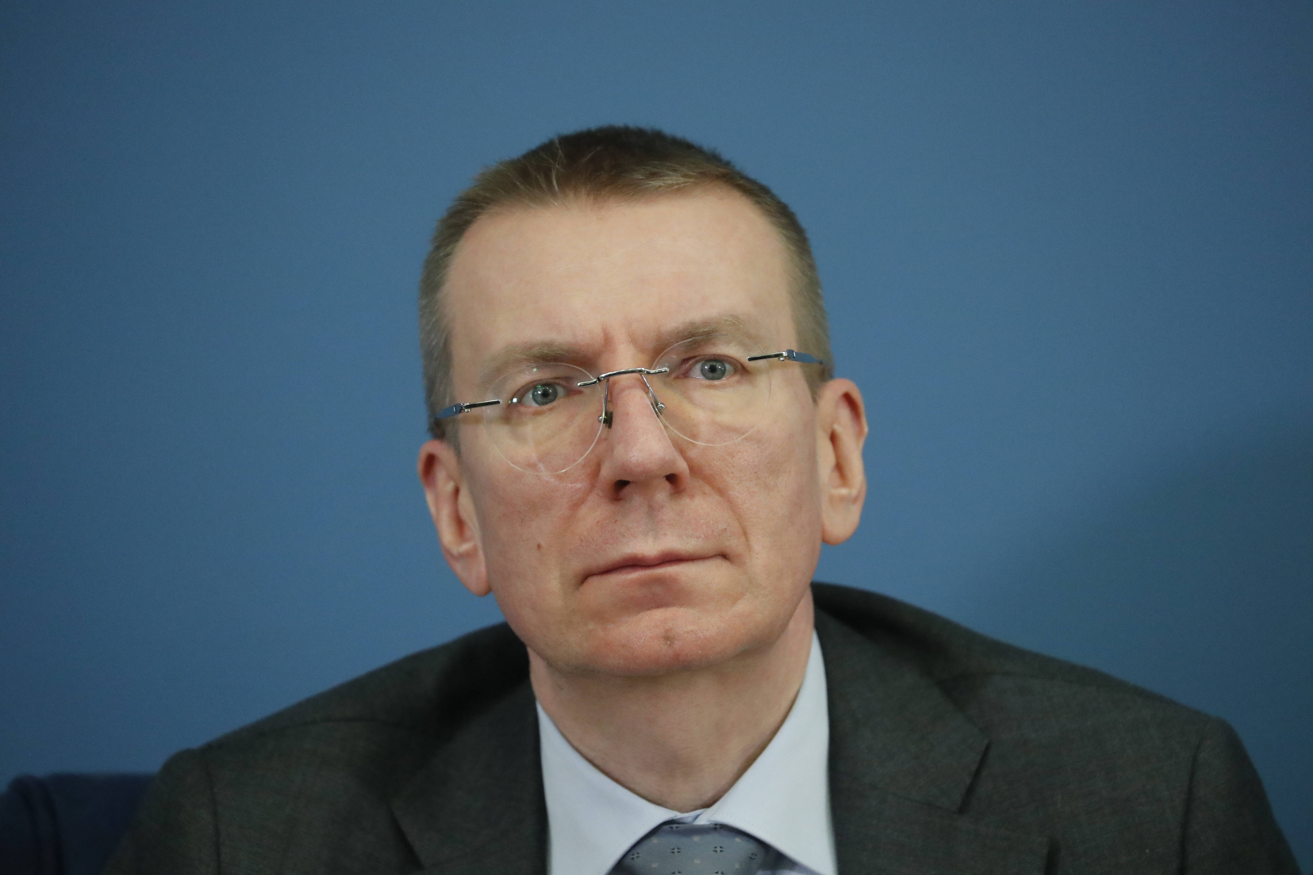 Міністр закордонних справ Латвії Едгар Рінкевичс. Fot. PAP/EPA/TOMS KALNINS