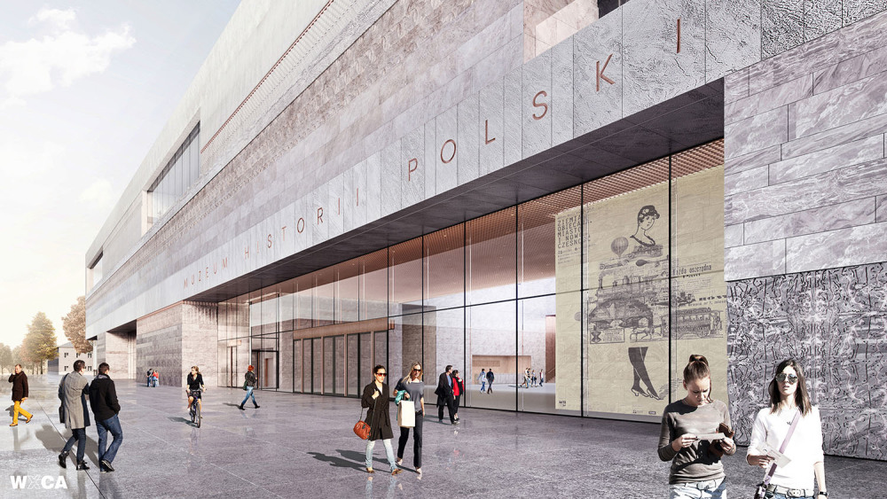 Wizualizacja - widok budynku Muzeum Historii Polski od strony placu Gwardii. Fot. MHP