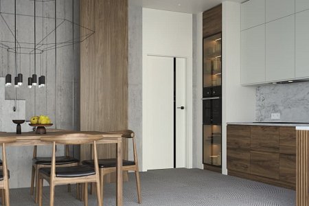 PORTA KMI - Drzwi wewnętrzne PORTA FOCUS PREMIUM model 4.A z czarną szybką