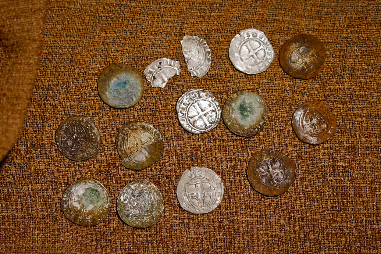 Znalezione krzyżackie monety, Fot. Muzeum Regionu Jadów 