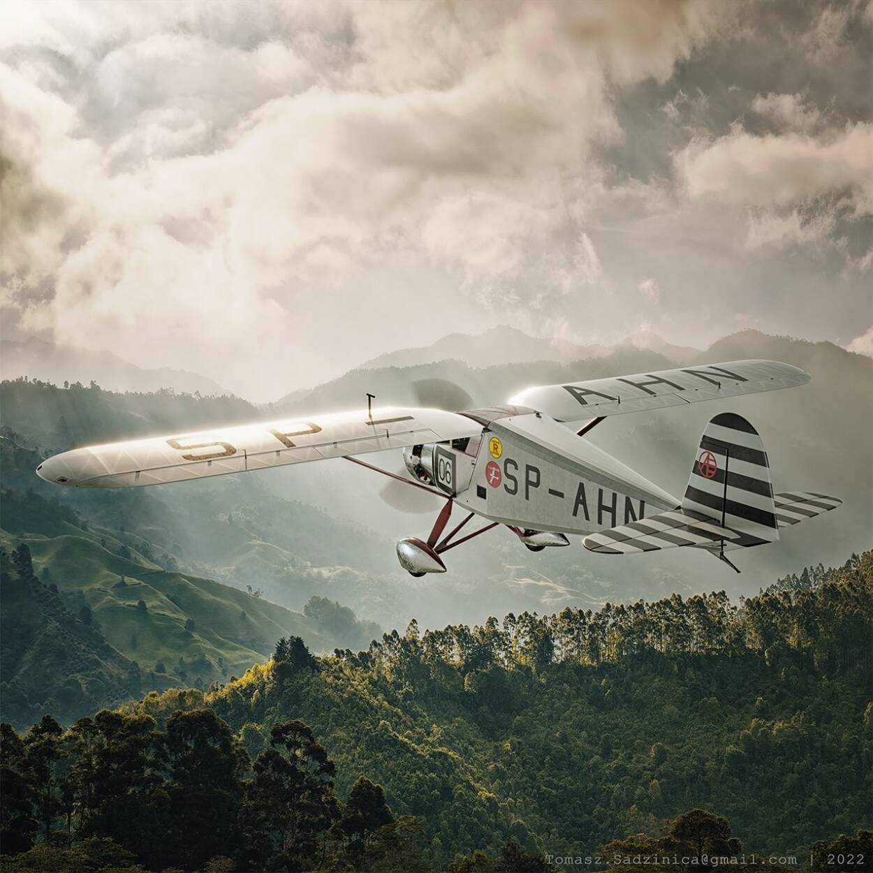 Model cyfrowy samolotu Żwirki i Wigury. Fot. Muzeum Miasta Jaworzna