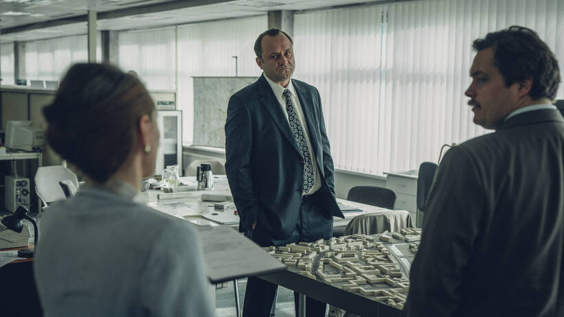 Kadr z serialu "Wielka Woda", na zdjęciu Leszek Lichota, fot. Netflix