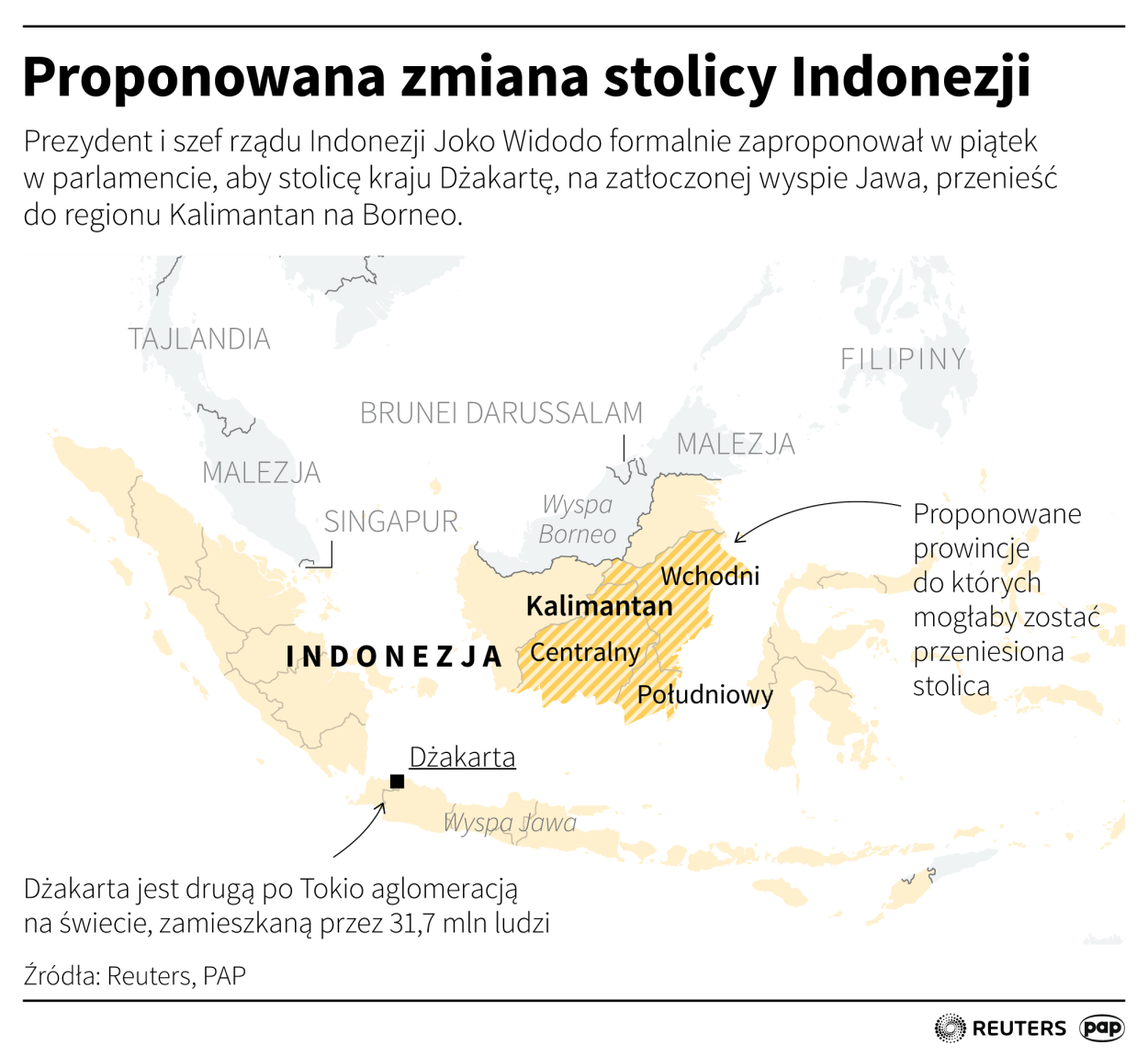 Proponowana zmiana stolicy Indonezji PAP/Maciej Zieliński