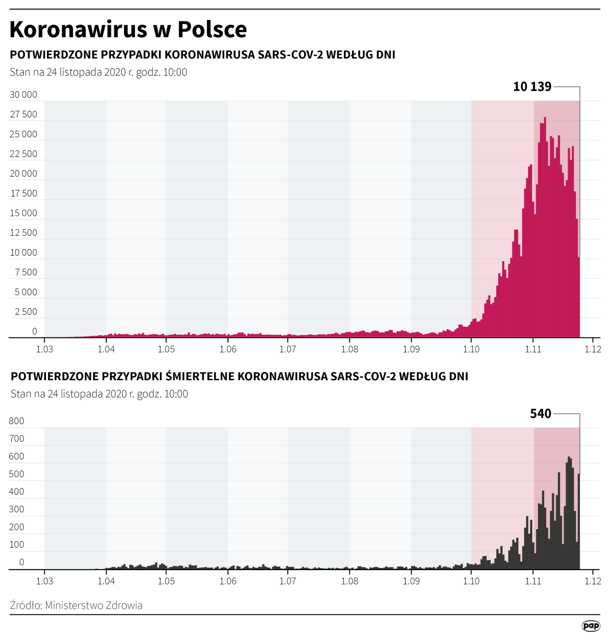 Koronawirus w Polsce - stan na 24 listopada. Fot. PAP/Maria Samczuk