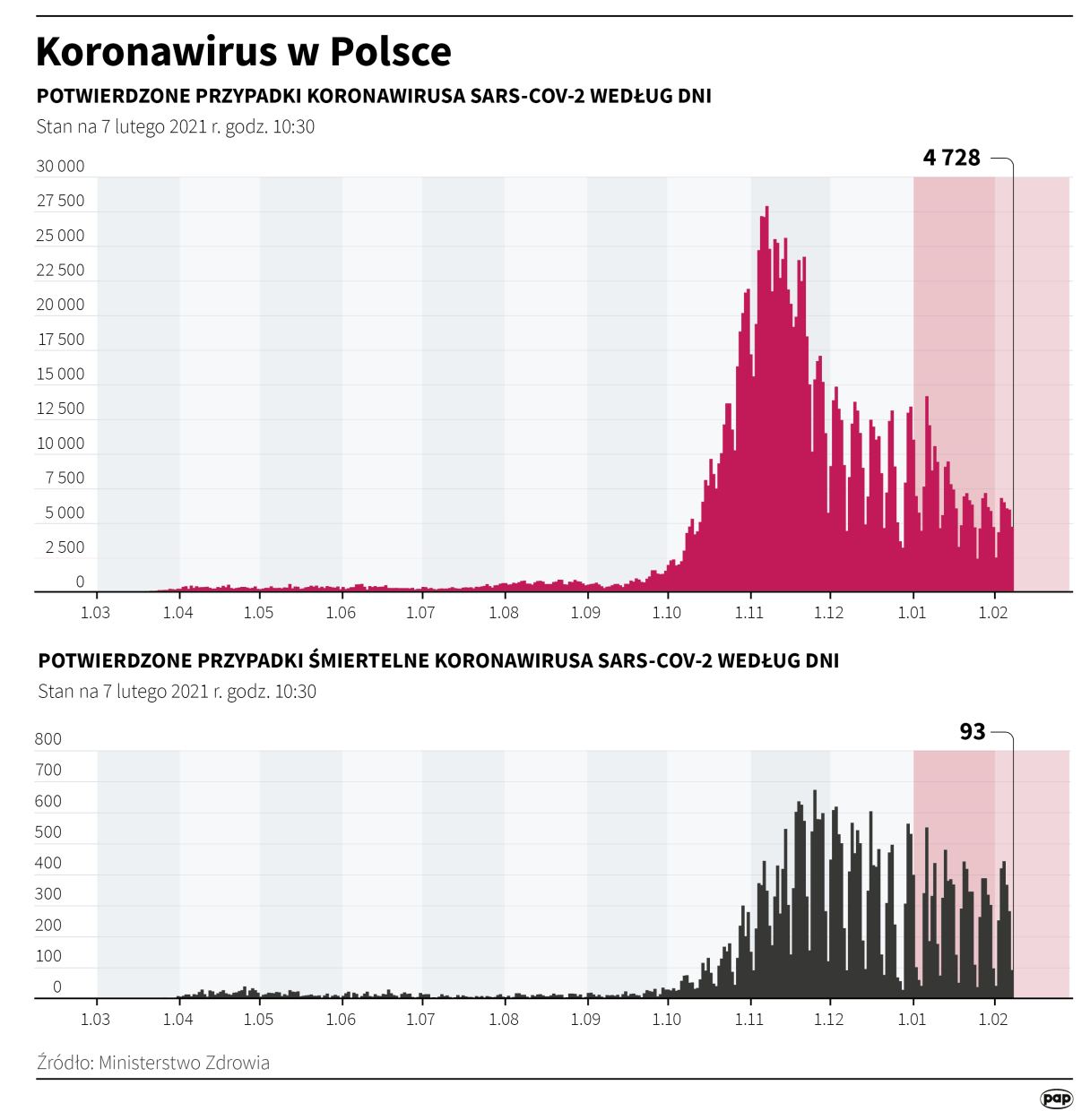 Koronawirus w Polsce - stan na 7 lutego /PAP infografika / Maria Samczuk Koronawirus w Polsce - stan na 7 lutego /PAP infografika / Maria Samczuk