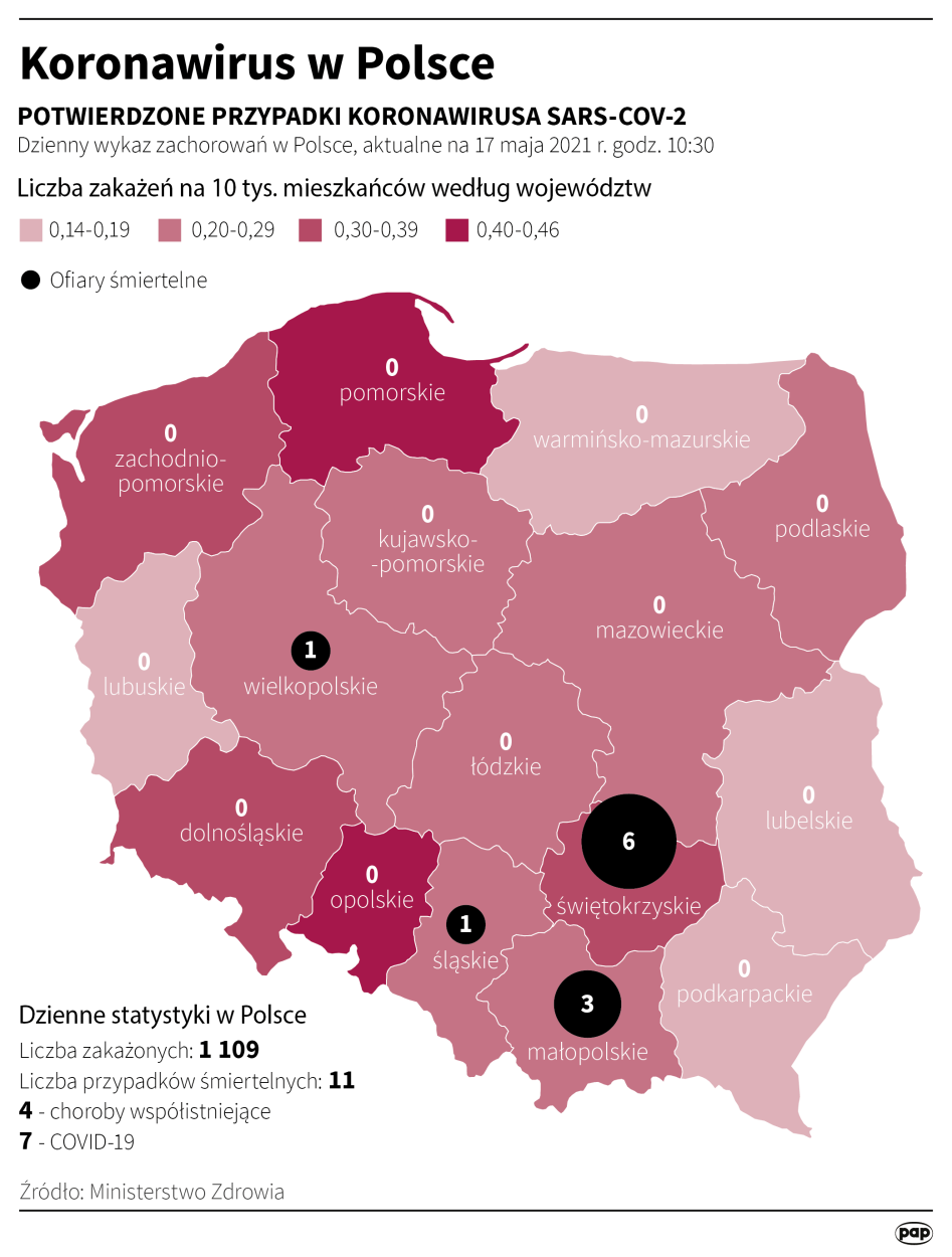 Koronawirus w Polsce - stan na 17 maja Autor: Maciej Zieliński