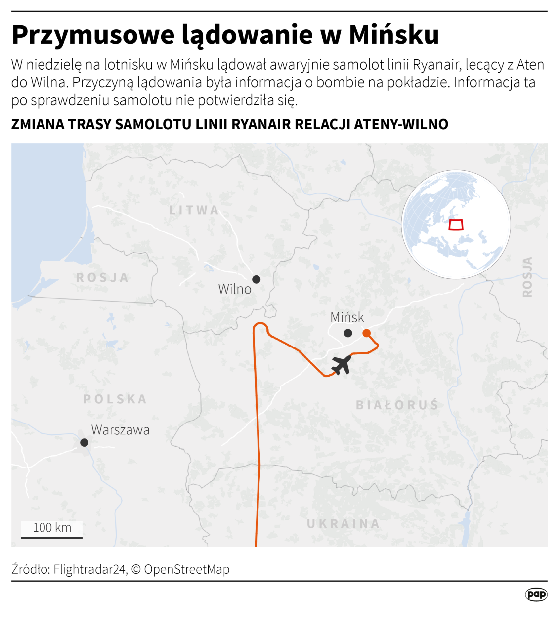 Przymusowe lądowanie w Mińsku Autor: Adam Ziemienowicz