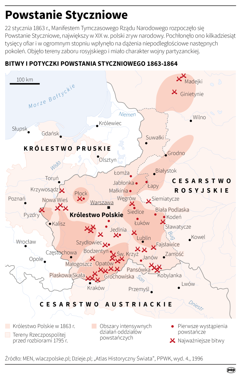 Powstanie styczniowe, fot. PAP/Maciej Zieliński, Adam Ziemienowicz