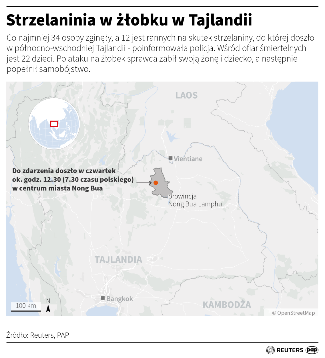 Strzelaninia w żłobku w Tajlandii. Autor: PAP/ Adam Ziemienowicz 