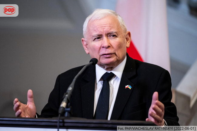 Jarosław Kaczyński. Fot. PAP/Viacheslav Ratynskyi