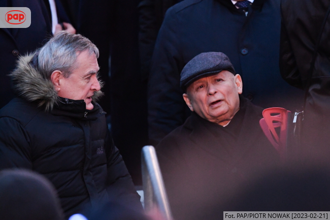 Wicepremier, minister kultury Piotr Gliński i prezes PiS Jarosław Kaczyński, fot. PAP/Piotr Nowak