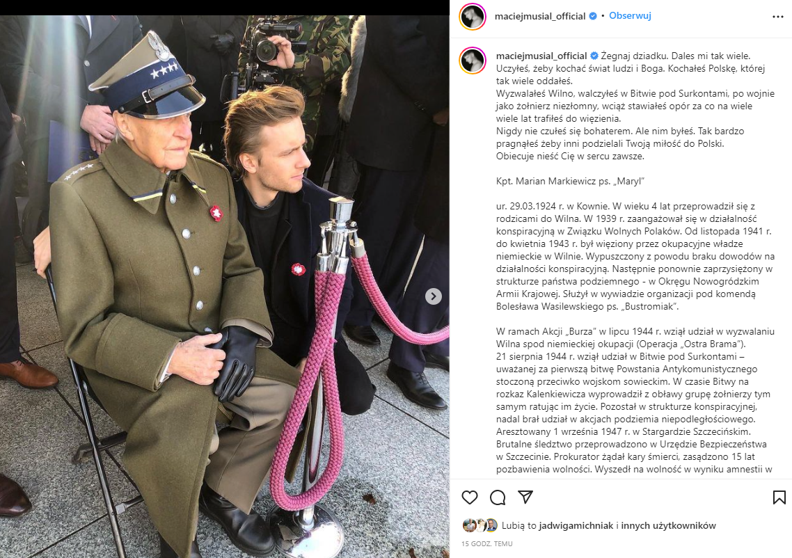 Fot. Instagram/Maciej Musiał