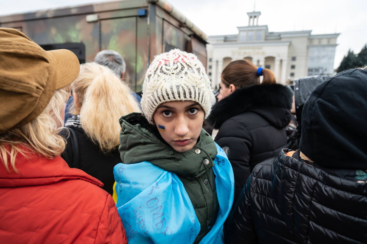 Kobiety z Chersonia. Fot. PAP/Viacheslav Ratynskyi Kobiety z Chersonia. Fot. PAP/Viacheslav Ratynskyi