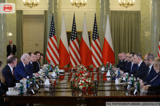 Pierwszy dzień oficjalnej wizyty w Polsce prezydenta USA Joe Bidena w Warszawie. Fot. PAP/Marcin Obara