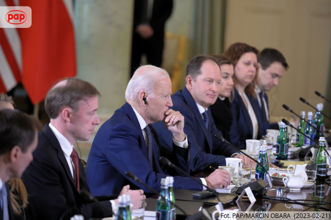 Prezydent Joe Biden w Pałacu Prezydenckim. Fot. PAP/Marcin Obara