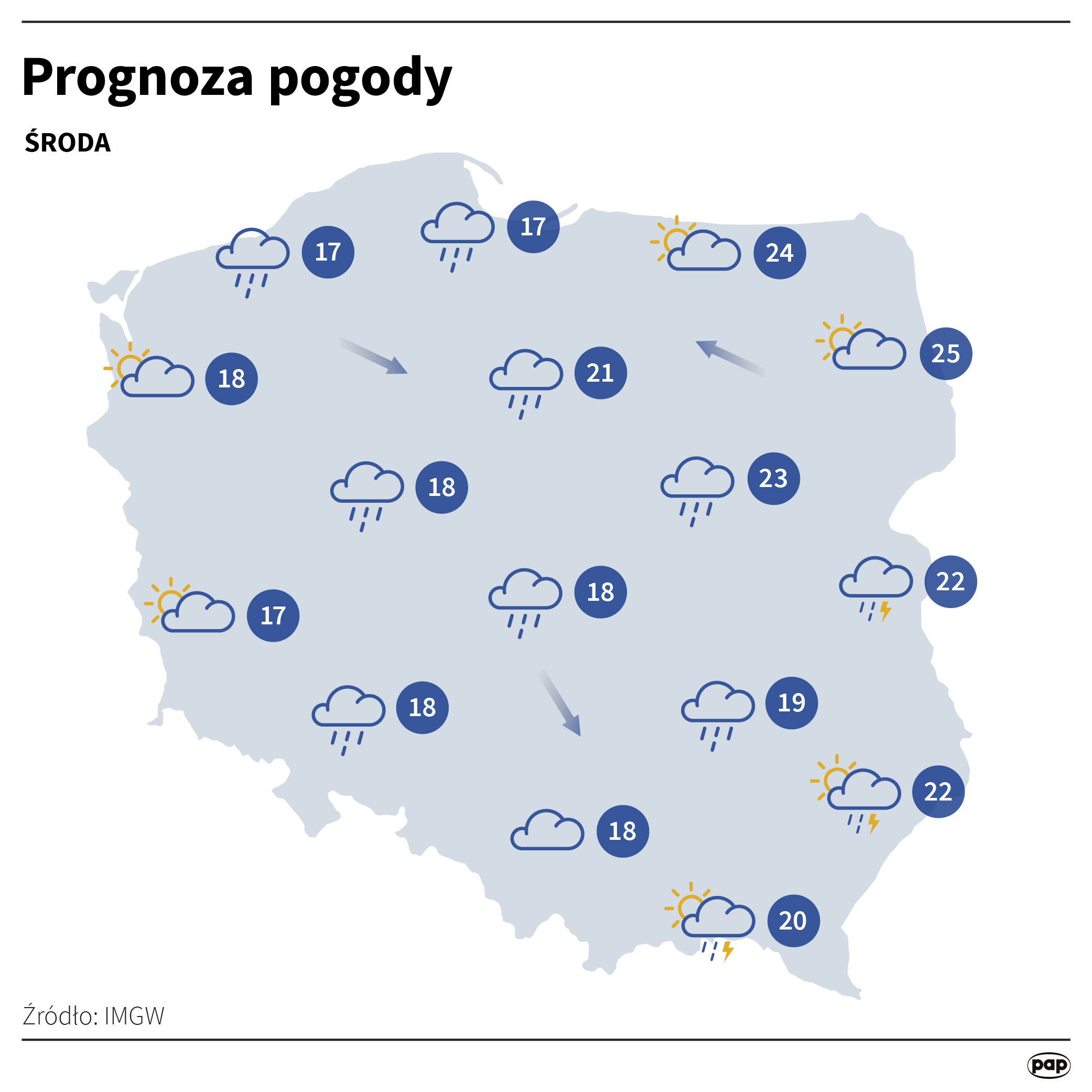 Prognoza pogody. Autor: PAP/Mateusz Krymski 
