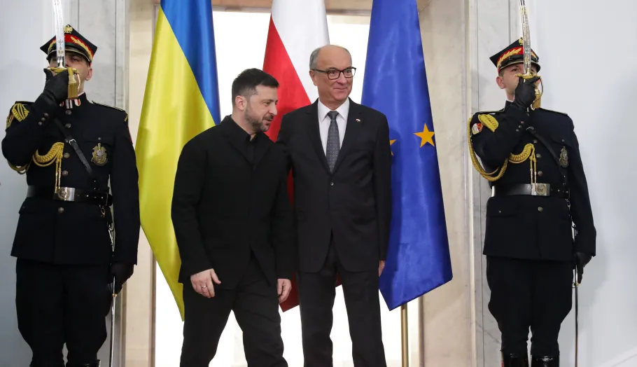 Prezydent Ukrainy Wołodymyr Zełenski i marszałek Sejmu Włodzimierz Czarzasty, fot. PAP/Tomasz Gzell