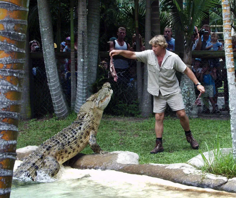 "Łowca krokodyli" Steve Irwin. Fot. PAP/EPA/VERA DEVAI AUSTRALIA AND NEW ZEALAND OUT 