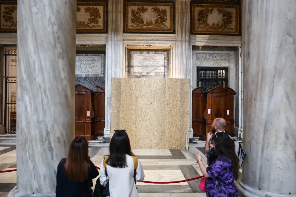 Bazylika Santa Maria Maggiore (Matki Bożej Śnieżnej) w Rzymie, gdzie pochowany zostanie Papież Franciszek. Fot. PAP/Art Service
