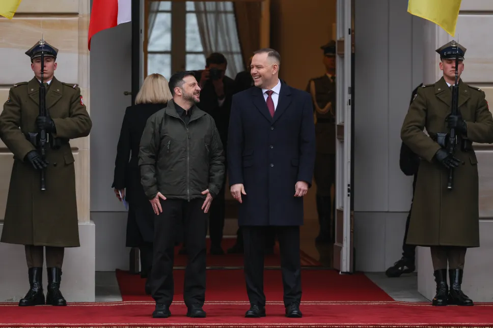 Prezydent Karol Nawrocki oraz prezydent Ukrainy Wołodymyr Zełenski. Fot. PAP/Paweł Supernak
