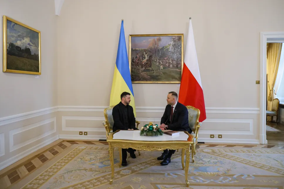 Prezydent Karol Nawrocki oraz prezydent Ukrainy Wołodymyr Zełenski. Fot. PAP/Paweł Supernak