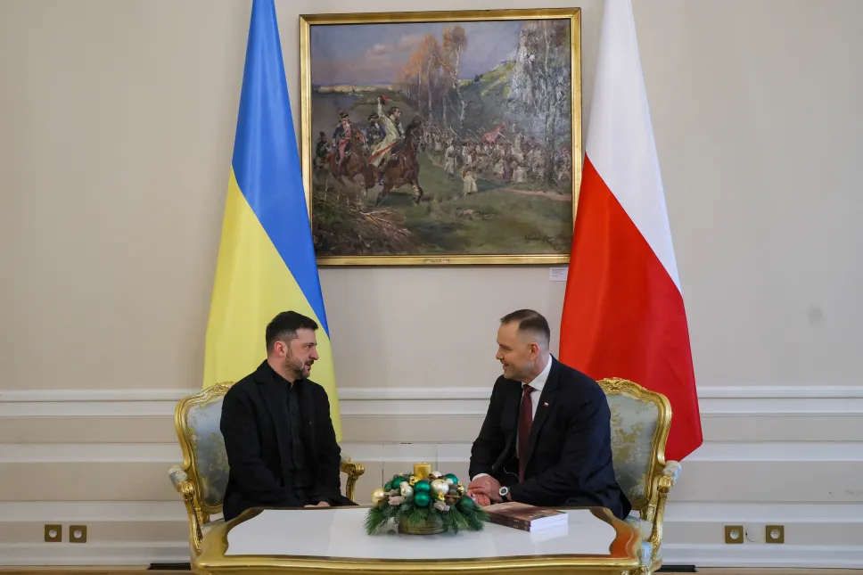 Prezydent Karol Nawrocki oraz prezydent Ukrainy Wołodymyr Zełenski. Fot. PAP/Paweł Supernak