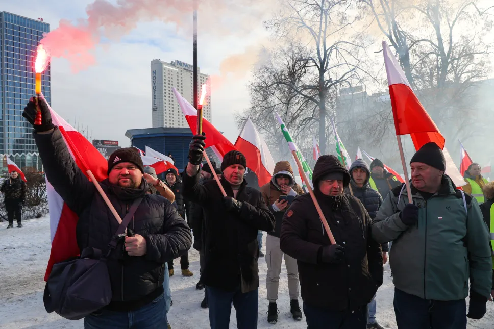 Protest rolników w Warszawie Fot. PAP/Paweł Supernak