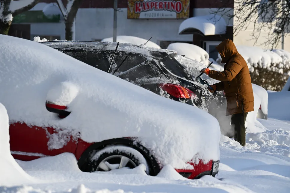 Śnieg na ulicach Słupska Fot. PAP/Piotr Kowala