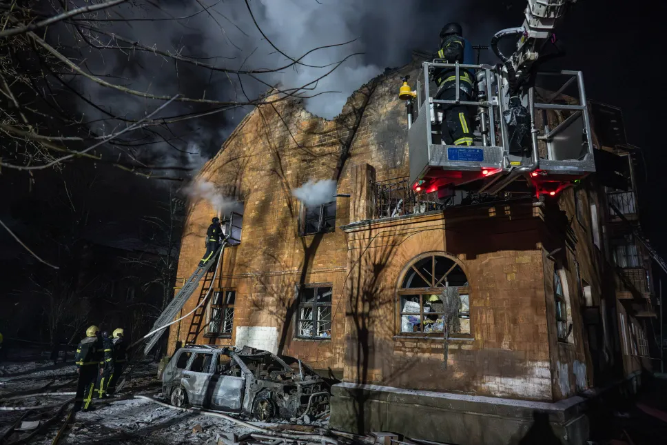 Rosyjski atak na Kijów Fot. PAP/Vladyslav Musiienko