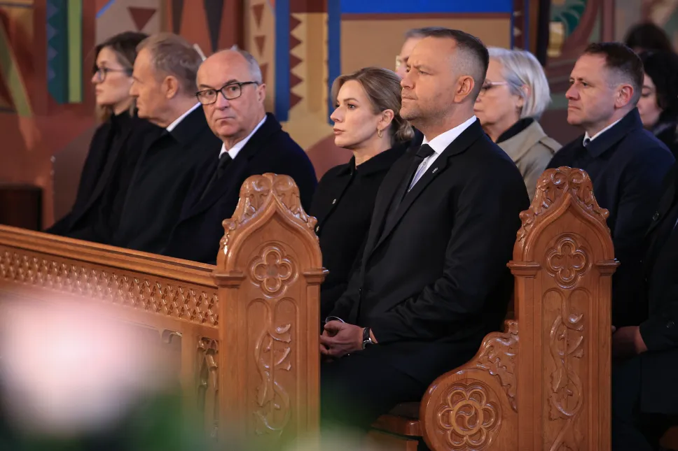 Msza święta żałobna w intencji posła Lewicy Łukasza Litewki w kościele parafii rzymskokatolickiej pw. św. Joachima w Sosnowcu. Fot. PAP/Jarek Praszkiewicz