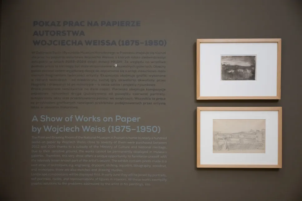 Pokaz „Wojciech Weiss. Nieznane grafiki i rysunki” otwiera cykl wydarzeń w Galerii Sztuki Polskiej zaplanowanych na wiosnę. Fot. PAP/Jakub Kaczmarczyk