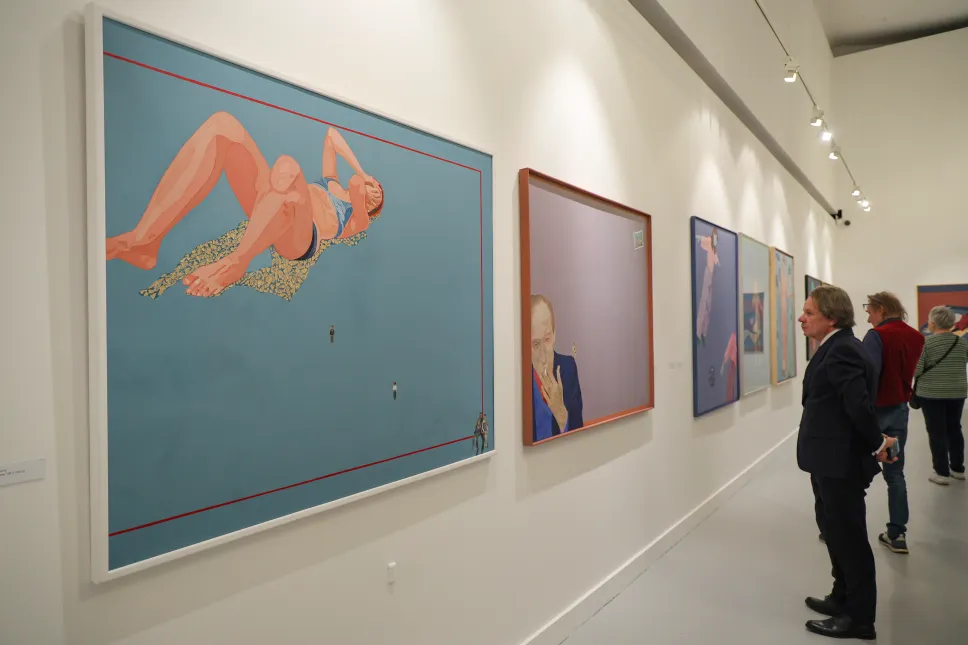Warszawa, 14.04.2026. Otwarcie wystawy Ewy Kuryluk „Kangór w Operze” w Galerii Opera Teatru Narodowego w Warszawie. Fot. PAP/Paweł Supernak