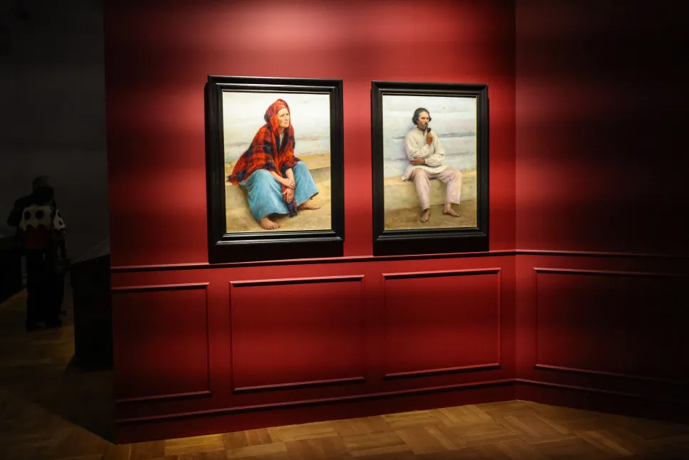 Aleksander Gierymski studium do obrazu "Trumna chłopska". Fot. PAP/Albert Zawada