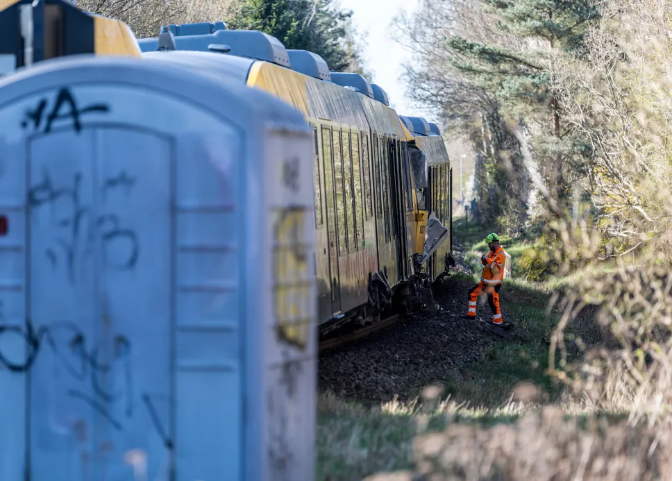 Zderzenie pociągów w Danii Fot. PAP/EPA/RITZAU SCANPIX