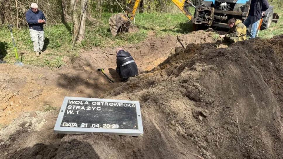 Братська могила на Волині, яку виявили 21 квітня 2026 року. Фото: Instytut Pamięci Narodowej