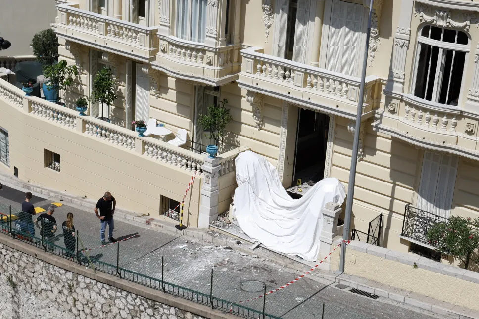 Miejsce wybuchu w Księstwie Monaco. Fot. PAP/EPA/SEBASTIEN NOGIER