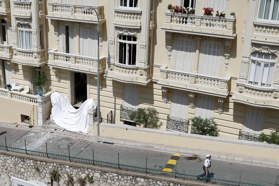 Miejsce wybuchu w Księstwie Monaco. Fot. PAP/EPA/SEBASTIEN NOGIER