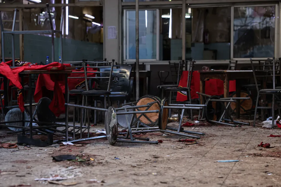 Miejsce eksplozji w Damaszku. Fot. PAP/EPA/MOHAMMED AL RIFAI