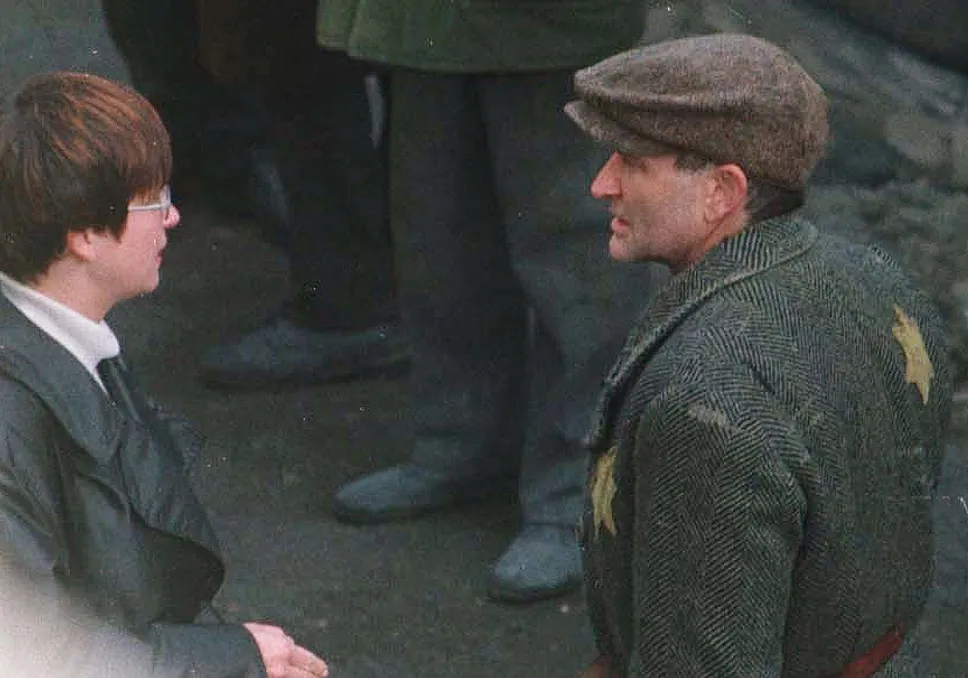 Robin Williams na planie "Jakuba Kłamcy". Fot. PAP/CAF/Cezary Pecold