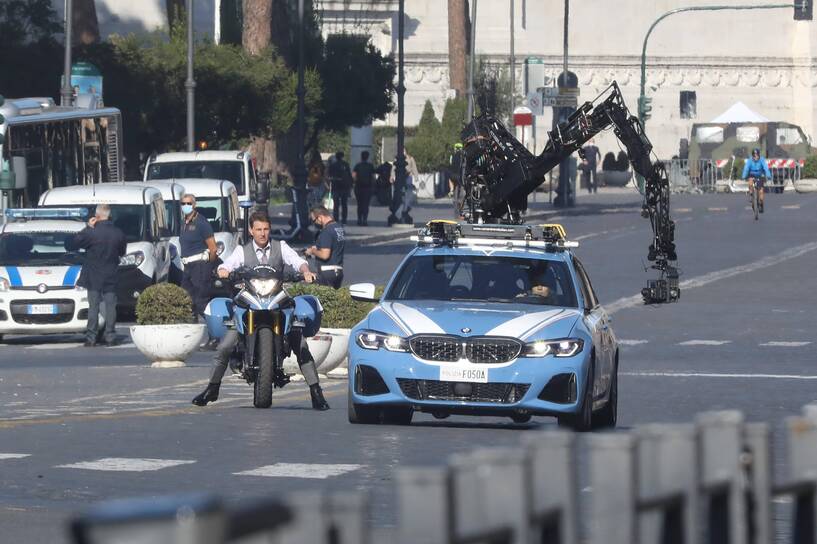 Tom Cruise na planie Mission Impossible 7 w Rzymie, Fot. Marco Provvisionato / IPA Milestone