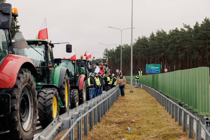 W woj. kujawsko-pomorskim protest rolników zgłoszono w 41 lokalizacjach. Fot. PAP/PAP/Marek Zakrzewski (zdjęcie ilustracyjne)