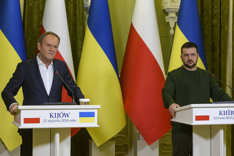 Wizyta premiera Tuska w Kijowie Fot. PAP/Vladyslav Musiienko
