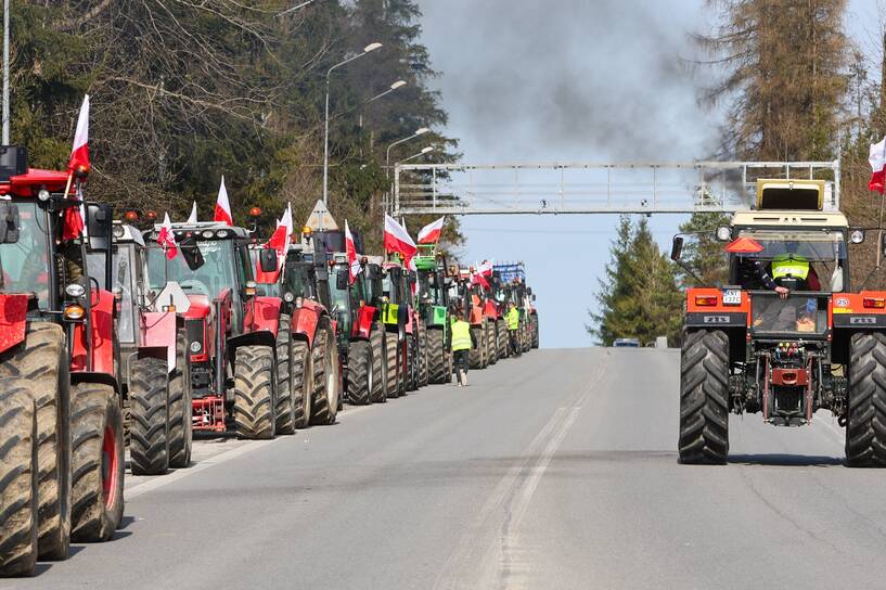Protest rolników Fot. PAP/Grzegorz Momot