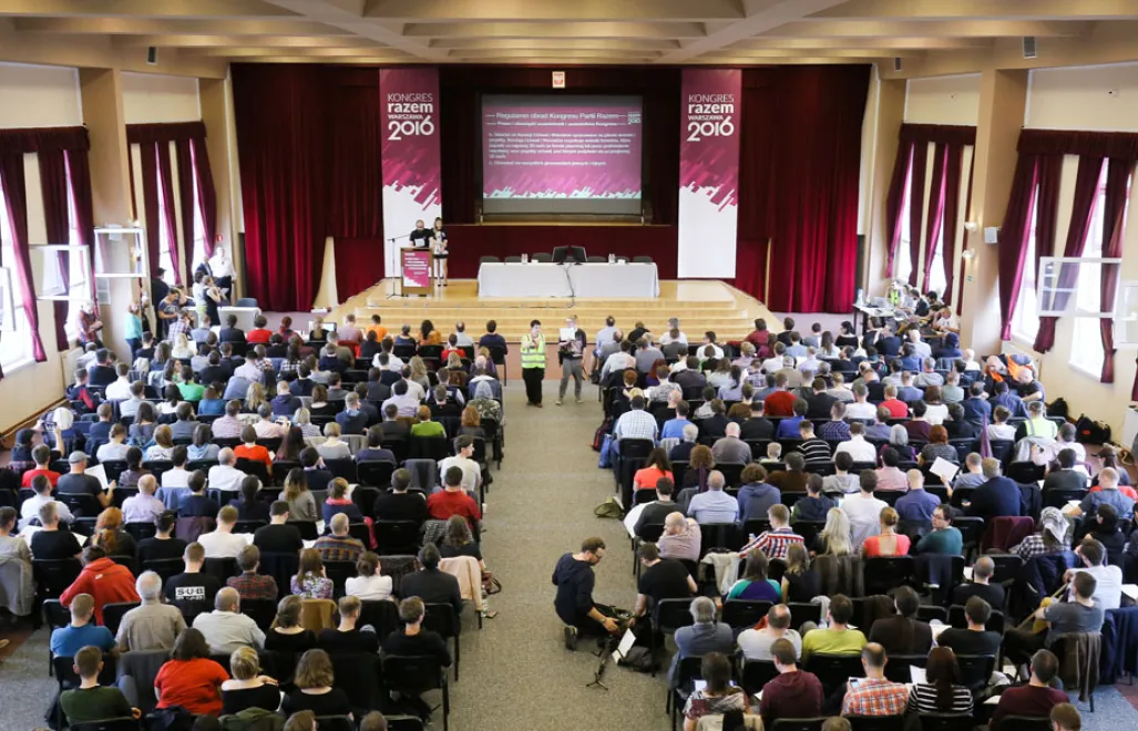 Kongres wyborczy partii Razem w Warszawie, 14 maja br. FOT. PAP/Paweł Supernak