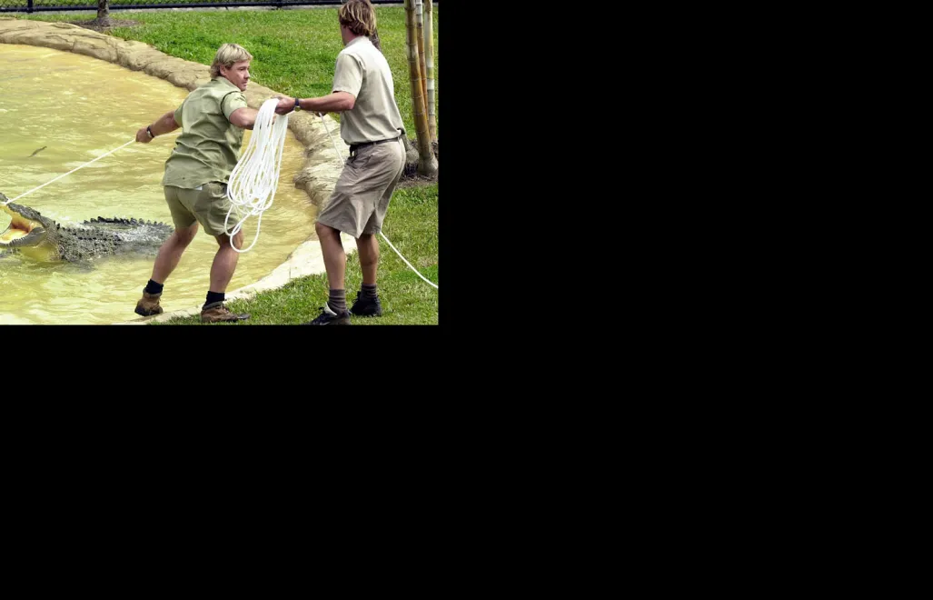 "Łowca krokodyli" Steve Irwin. Fot. PAP/ AUSTRALIA AND NEW ZEALAND OUT EPA-PHOTO/AAP/DAVE HUNT 