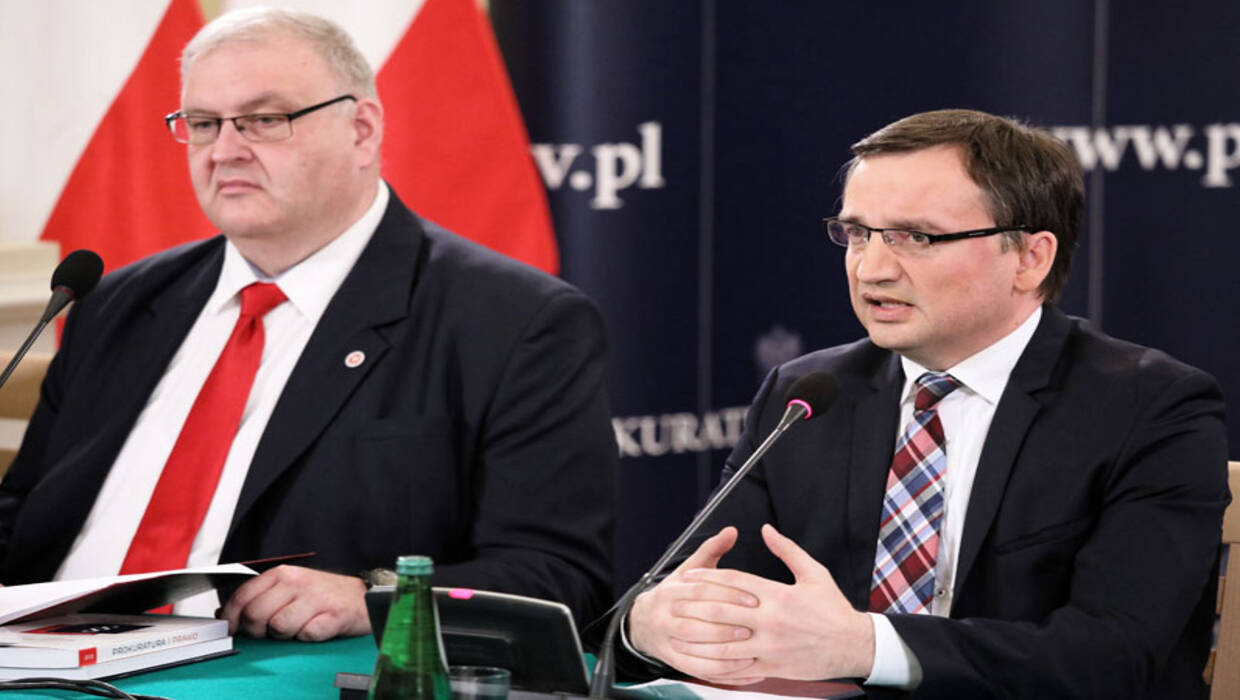 Minister sprawiedliwości Zbigniew Ziobro i prokurator Bogdan Święczkowski Fot. PAP/Tomasz Gzell