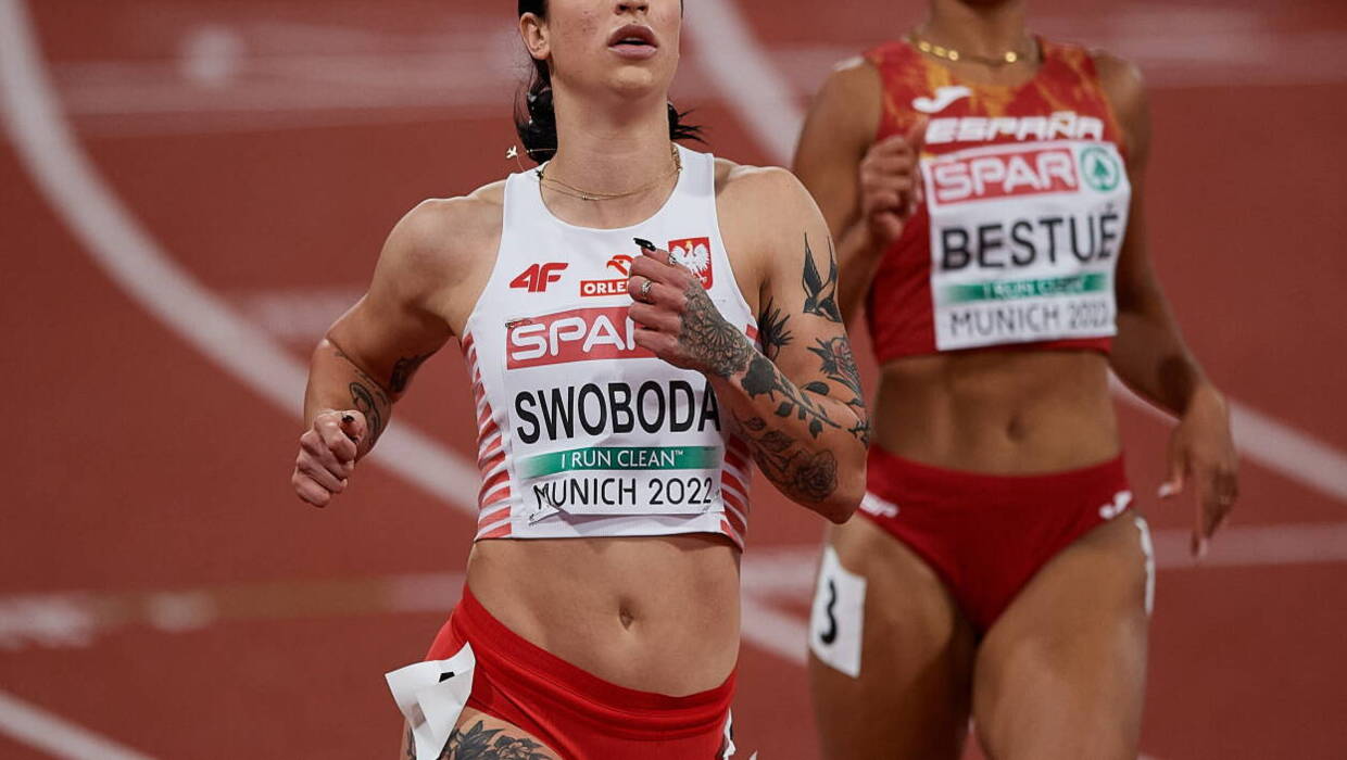 Ewa Swoboda w półfinałowym biegu na 100 m kobiet, podczas lekkoatletycznych mistrzostw Europy Fot. PAP/Adam Warżawa