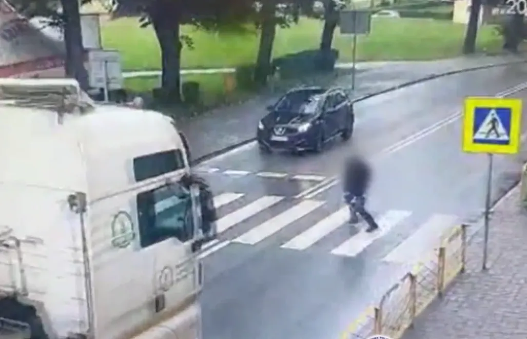 Przejście dla pieszych w Braniewiw, Fot. Twitter/KWP w Olsztynie