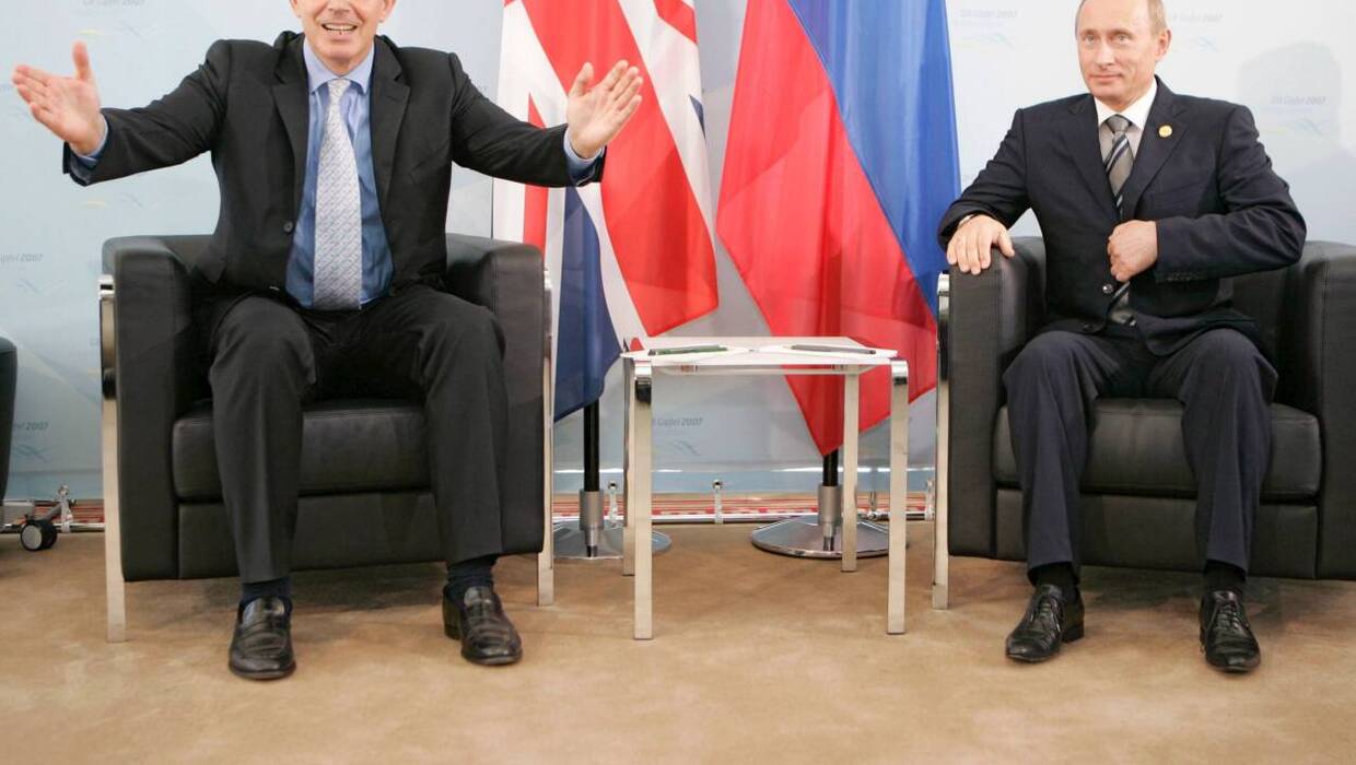 Brytyjski premier Tony Blair i Władimir Putin podczas spotkania w 2007r. Fot. DMITRY ASTAKHOV / RIA NOVOSTI/KREMLIN POOL /PAP/EPA 