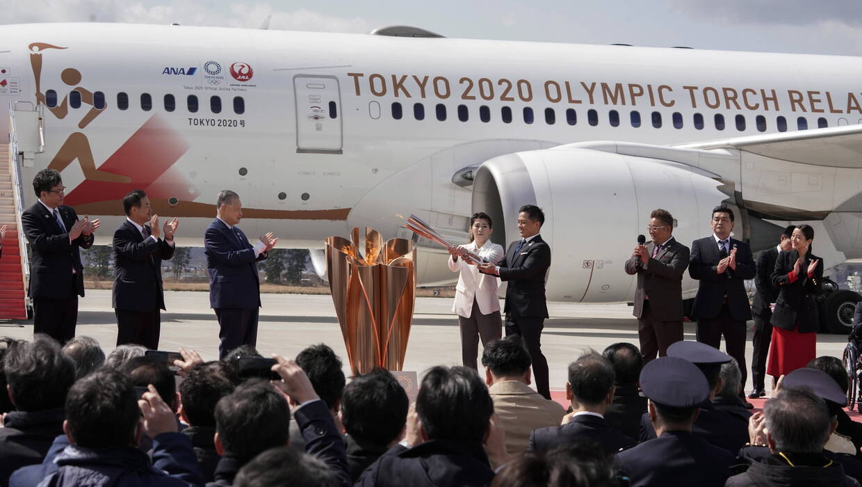 Ceremonia przybycia płomienia olimpijskiego Tokio 2020, Fot. PAP/EPA/KIMIMASA MAYAMA